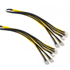 Кабель питания коса для БП S7 S9 S11 4x клеммы на 10х6pin PCI-E - отреставрированный